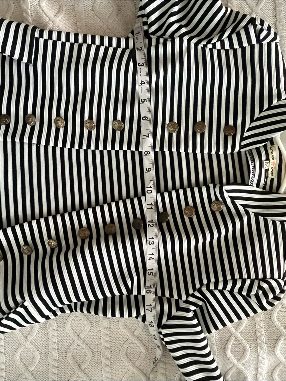 Altar’d State Black & White Striped cotton/Rayon mix Vintage Jacket Size Medium - Picture 13 of 14